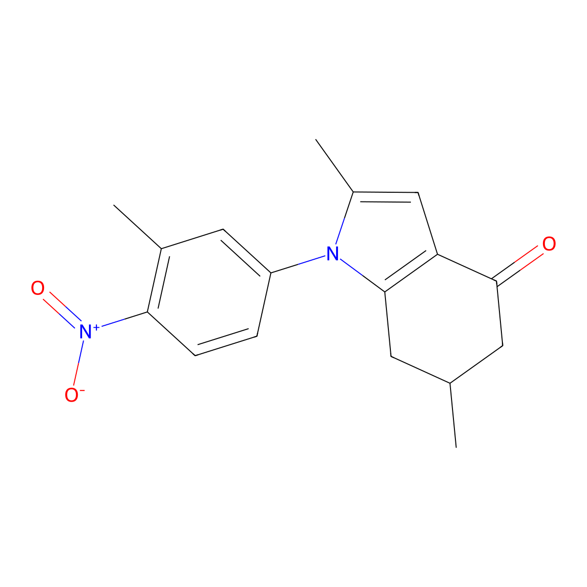 2,6-Dimethyl-1-(3-methyl-4-nitrophenyl)-5,6,7-trihydroindol-4-one molecular structure, CAS 1024248-28-9