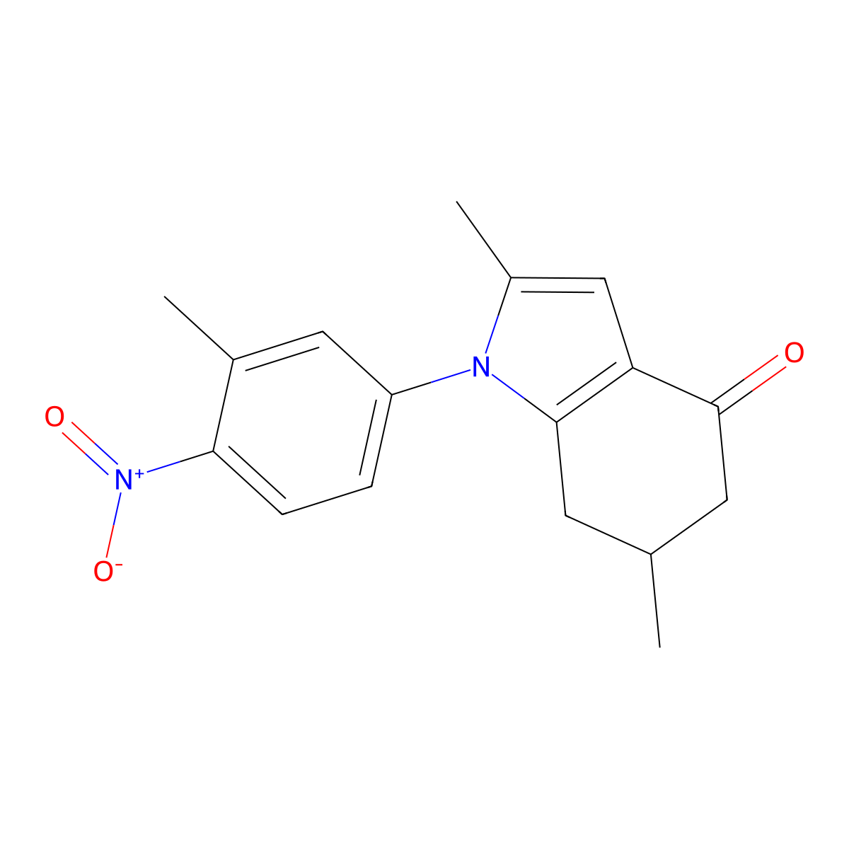 2,6-Dimethyl-1-(3-methyl-4-nitrophenyl)-5,6,7-trihydroindol-4-one molecular structure, CAS 1024248-28-9
