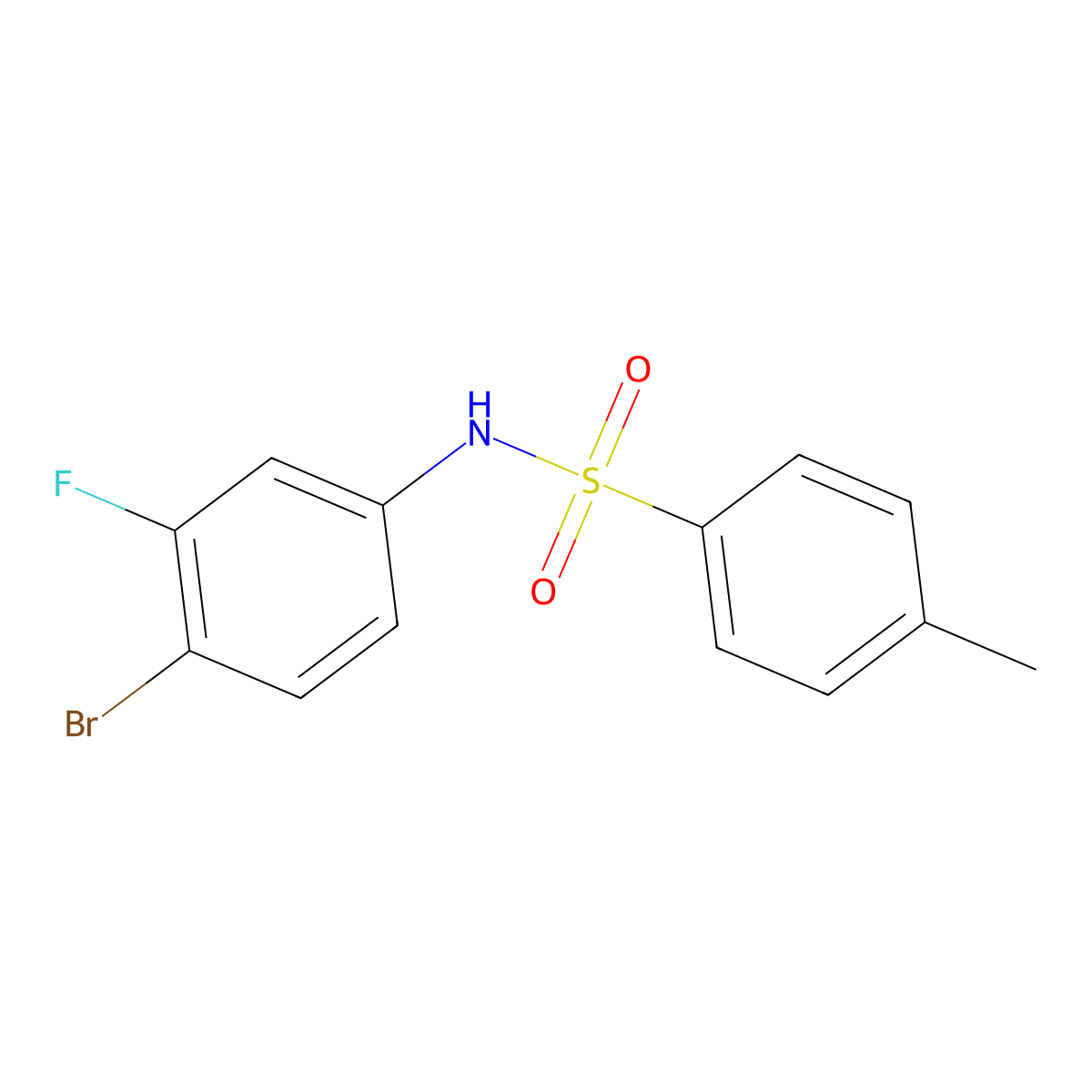 N-(4-bromo-3-fluorophenyl)-4-methylbenzenesulfonamide molecular structure, CAS 1024250-92-7