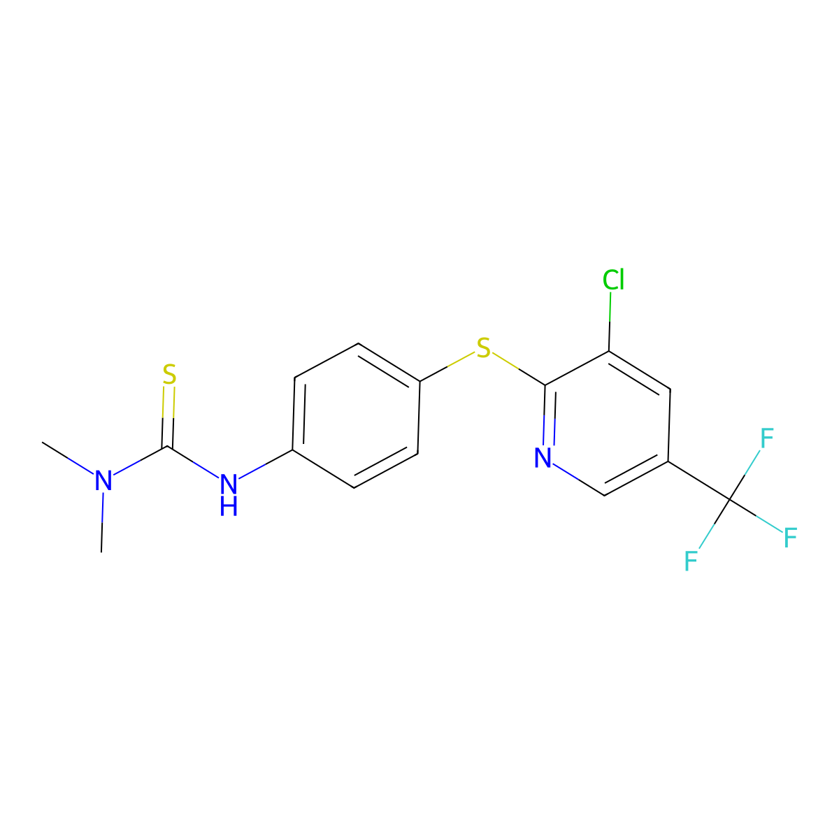 3-[4-[3-Chloro-5-(trifluoromethyl)pyridin-2-yl]sulfanylphenyl]-1,1-dimethylthiourea molecular structure, CAS 1024254-12-3