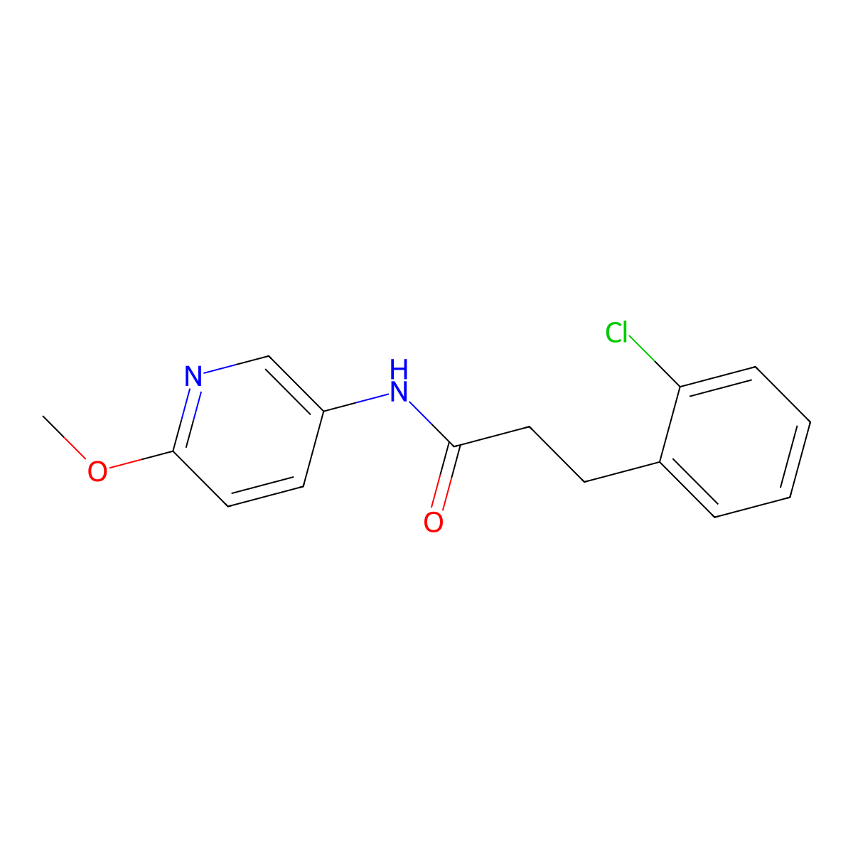 3-(2-chlorophenyl)-N-(6-methoxypyridin-3-yl)propanamide molecular structure, CAS 1024255-16-0