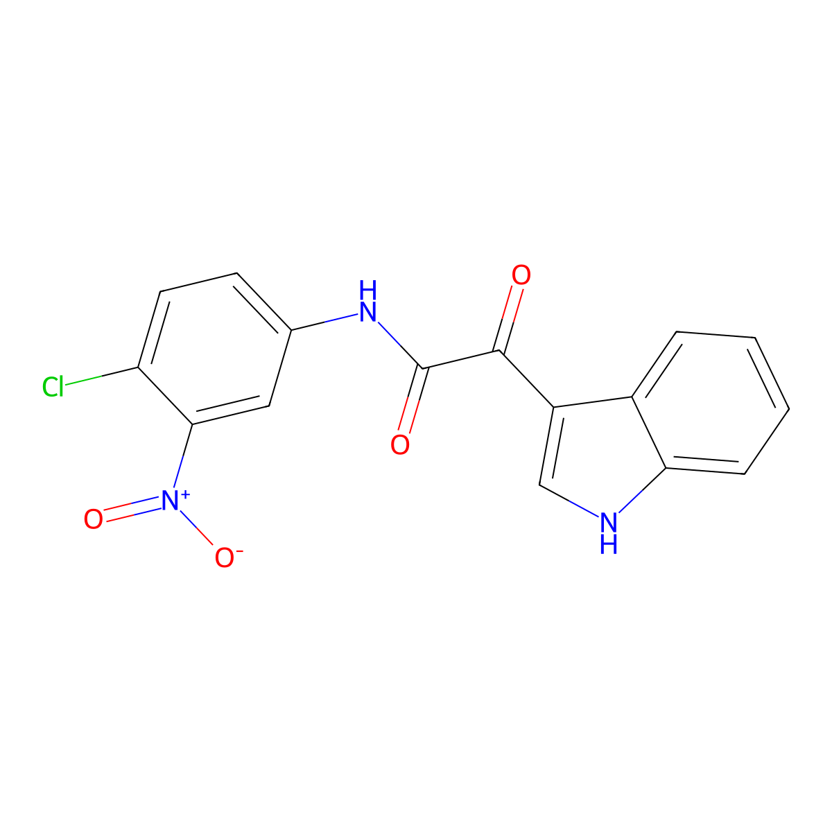 N-(4-chloro-3-nitrophenyl)-2-(1H-indol-3-yl)-2-oxoacetamide molecular structure, CAS 1024255-49-9