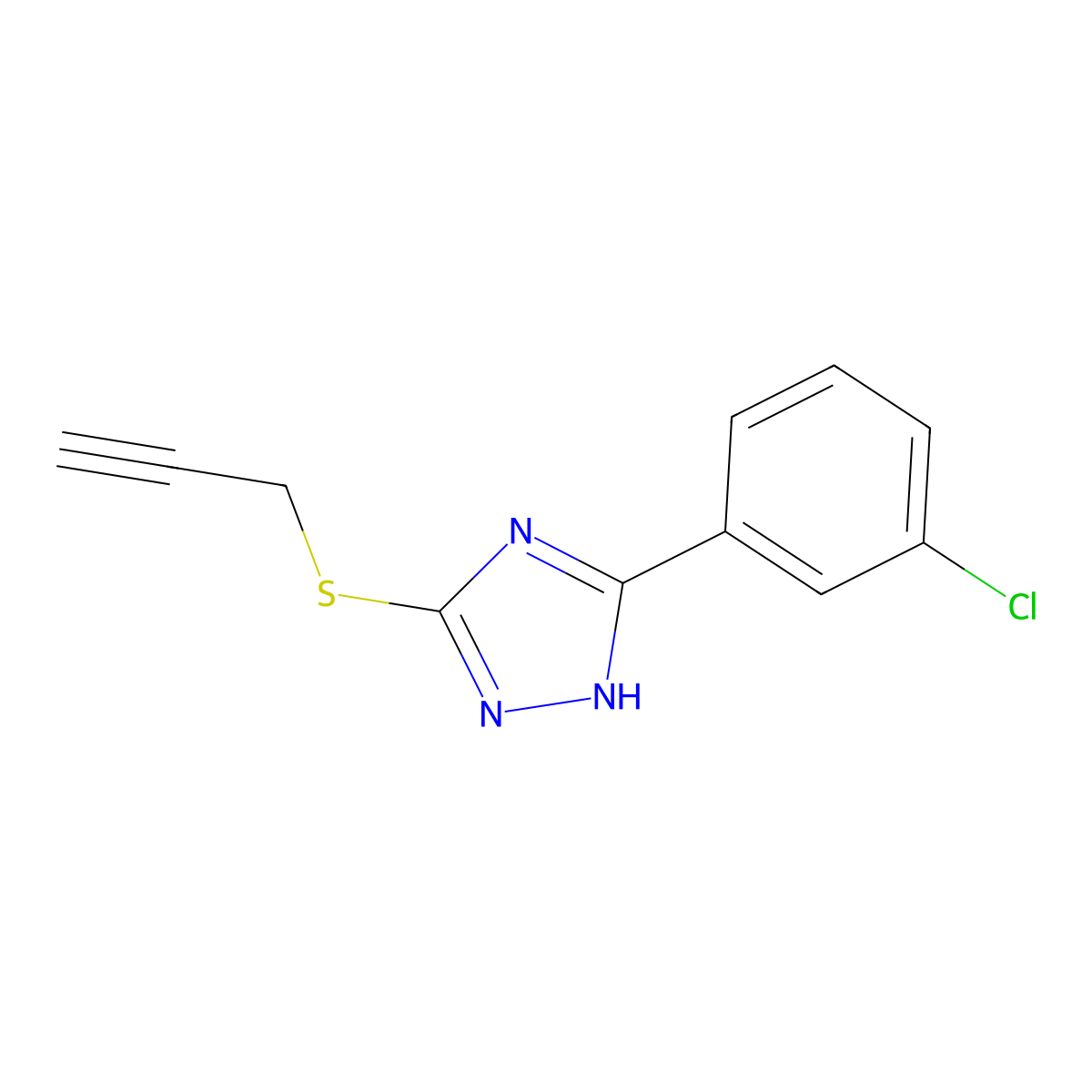 5-(3-Chlorophenyl)-3-prop-2-ynylthio-1H-1,2,4-triazole molecular structure, CAS 1024255-51-3