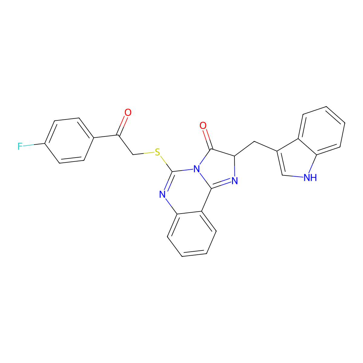 5-[2-(4-fluorophenyl)-2-oxoethyl]sulfanyl-2-(1H-indol-3-ylmethyl)-2H-imidazo[1,2-c]quinazolin-3-one molecular structure, CAS 1024256-34-5