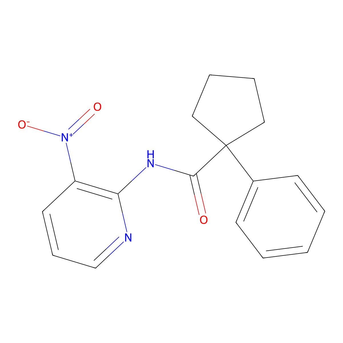 N-(3-nitropyridin-2-yl)-1-phenylcyclopentane-1-carboxamide molecular structure, CAS 1024257-01-9