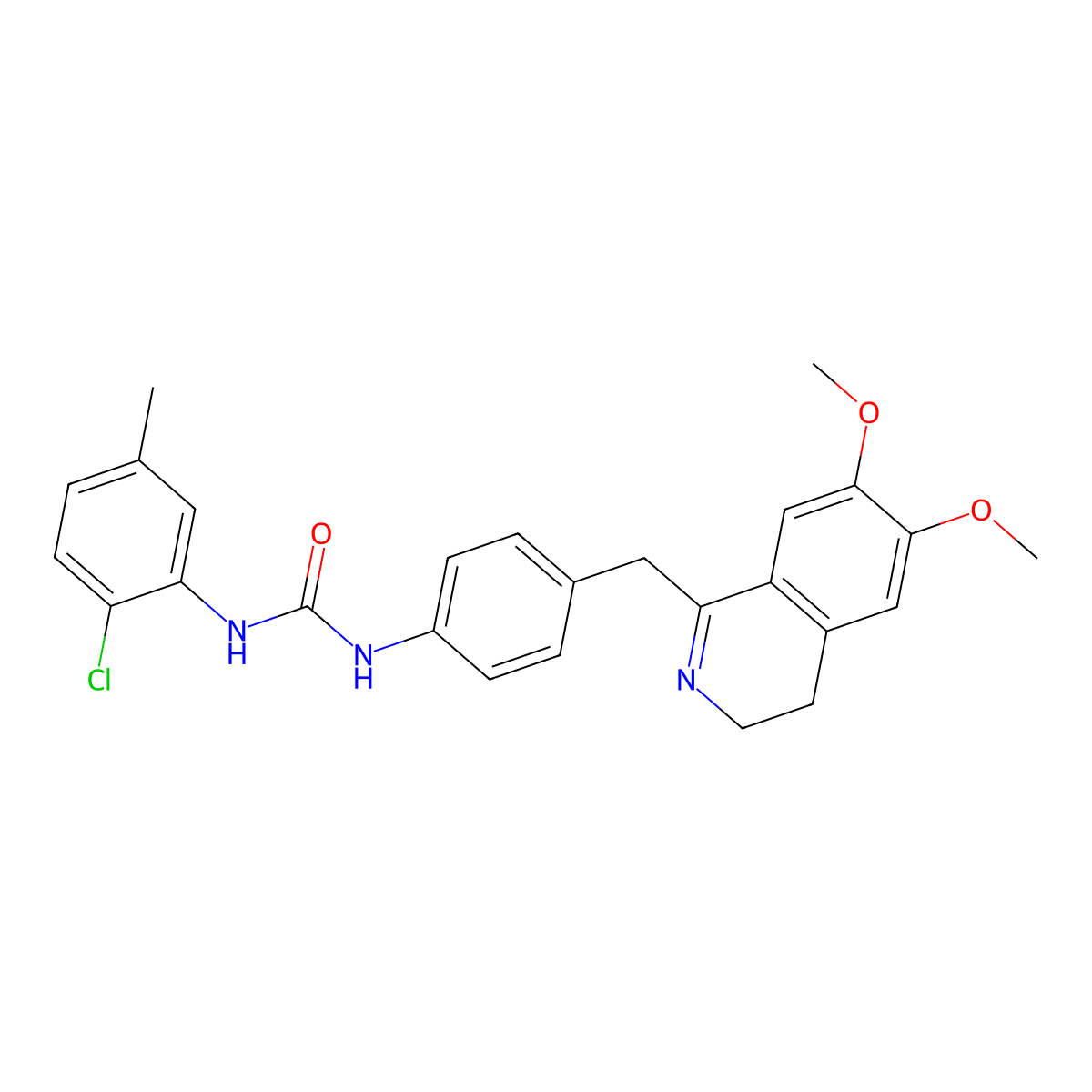 1-(4-((6,7-Dimethoxy(3,4-dihydroisoquinolyl))methyl)phenyl)-3-(2-chloro-5-methylphenyl)urea molecular structure, CAS 1024259-73-1