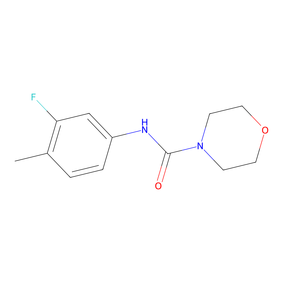 N-(3-fluoro-4-methylphenyl)morpholine-4-carboxamide molecular structure, CAS 1024261-89-9