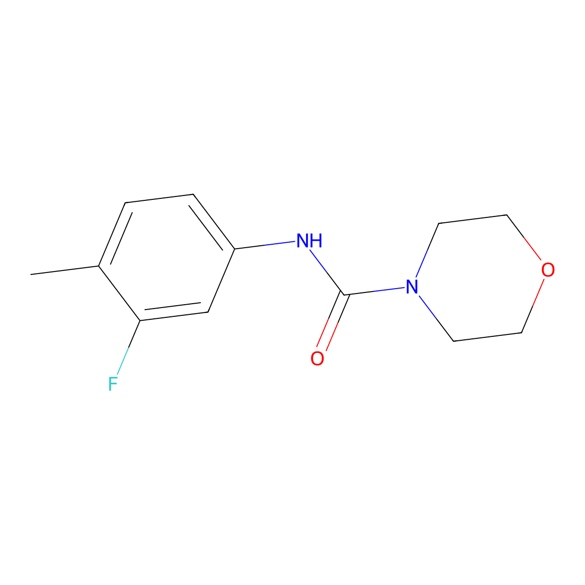 N-(3-fluoro-4-methylphenyl)morpholine-4-carboxamide molecular structure, CAS 1024261-89-9