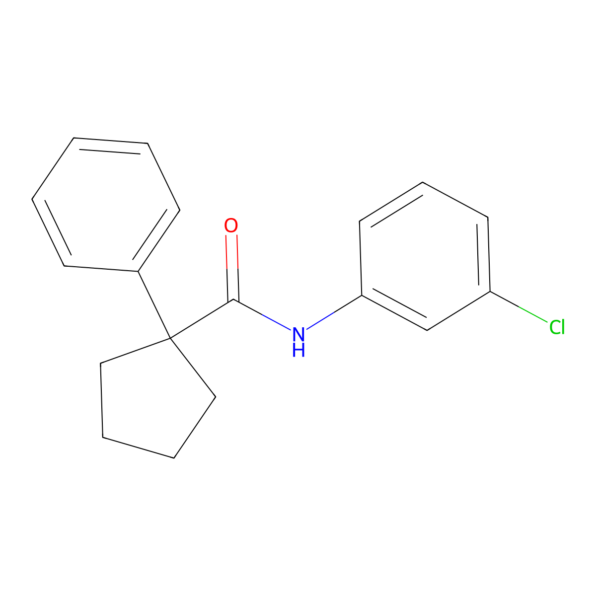 N-(3-chlorophenyl)-1-phenylcyclopentane-1-carboxamide molecular structure, CAS 1024265-63-1