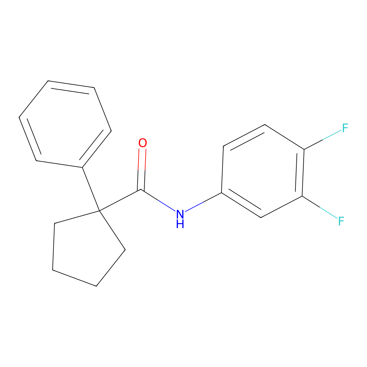 N-(3,4-difluorophenyl)-1-phenylcyclopentane-1-carboxamide molecular structure, CAS 1024266-42-9