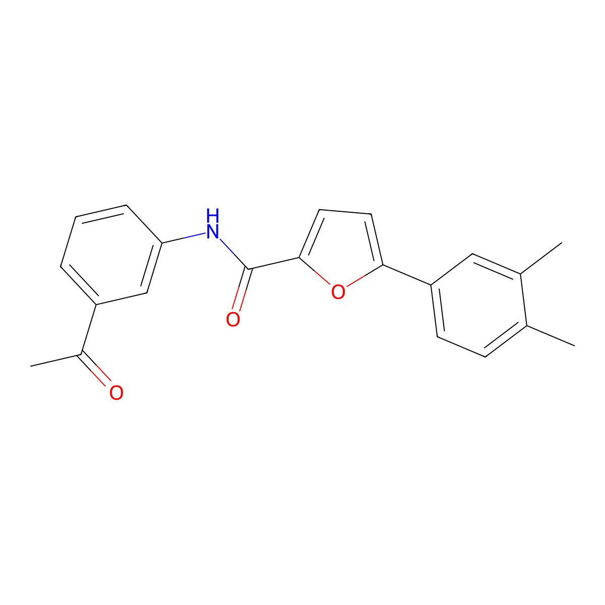 N-(3-acetylphenyl)-5-(3,4-dimethylphenyl)-2-furamide molecular structure, CAS 1024270-49-2