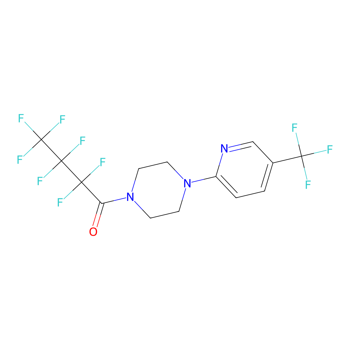 2,2,3,3,4,4,4-Heptafluoro-1-[4-[5-(trifluoromethyl)pyridin-2-yl]piperazin-1-yl]butan-1-one molecular structure, CAS 1024270-91-4
