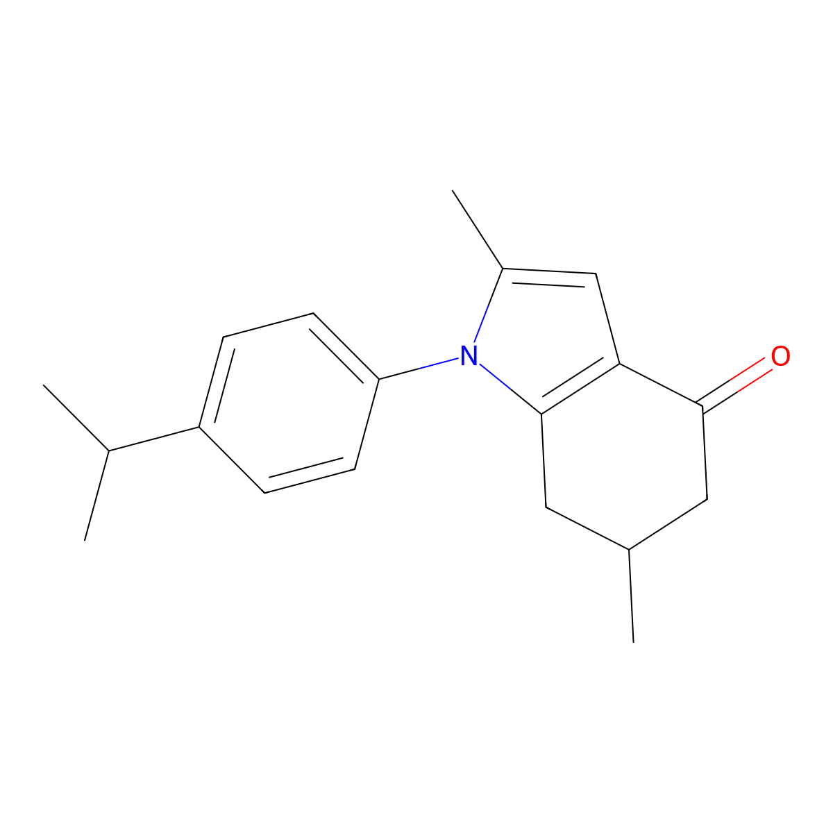 2,6-Dimethyl-1-(4-(isopropyl)phenyl)-5,6,7-trihydroindol-4-one molecular structure, CAS 1024270-93-6