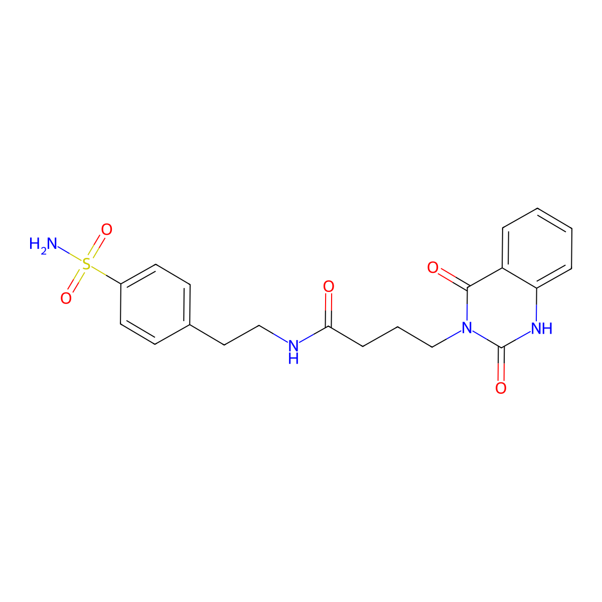4-(2,4-dioxo-1H-quinazolin-3-yl)-N-[2-(4-sulfamoylphenyl)ethyl]butanamide molecular structure, CAS 1024272-83-0