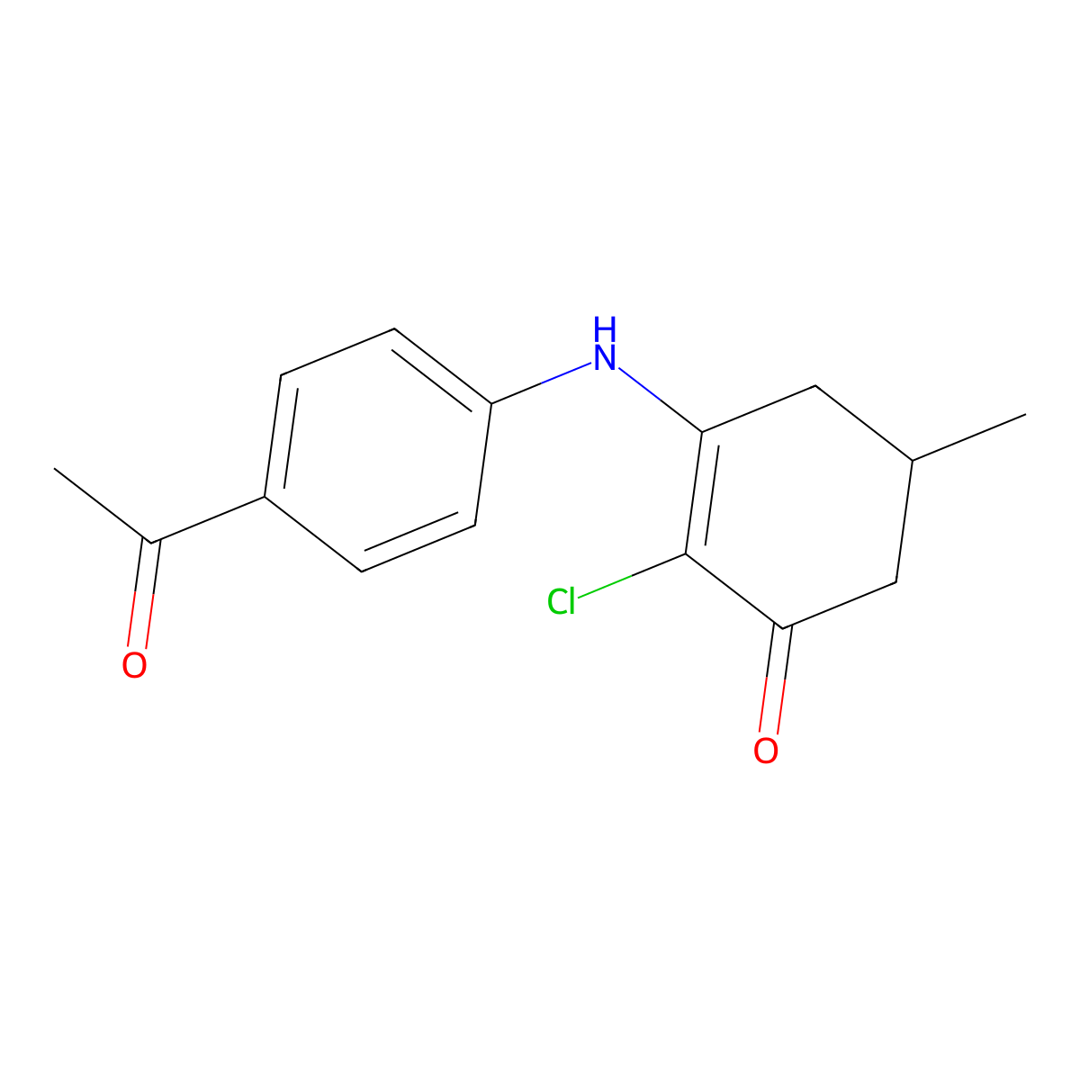 3-[(4-Acetylphenyl)amino]-2-chloro-5-methylcyclohex-2-en-1-one molecular structure, CAS 1024278-12-3