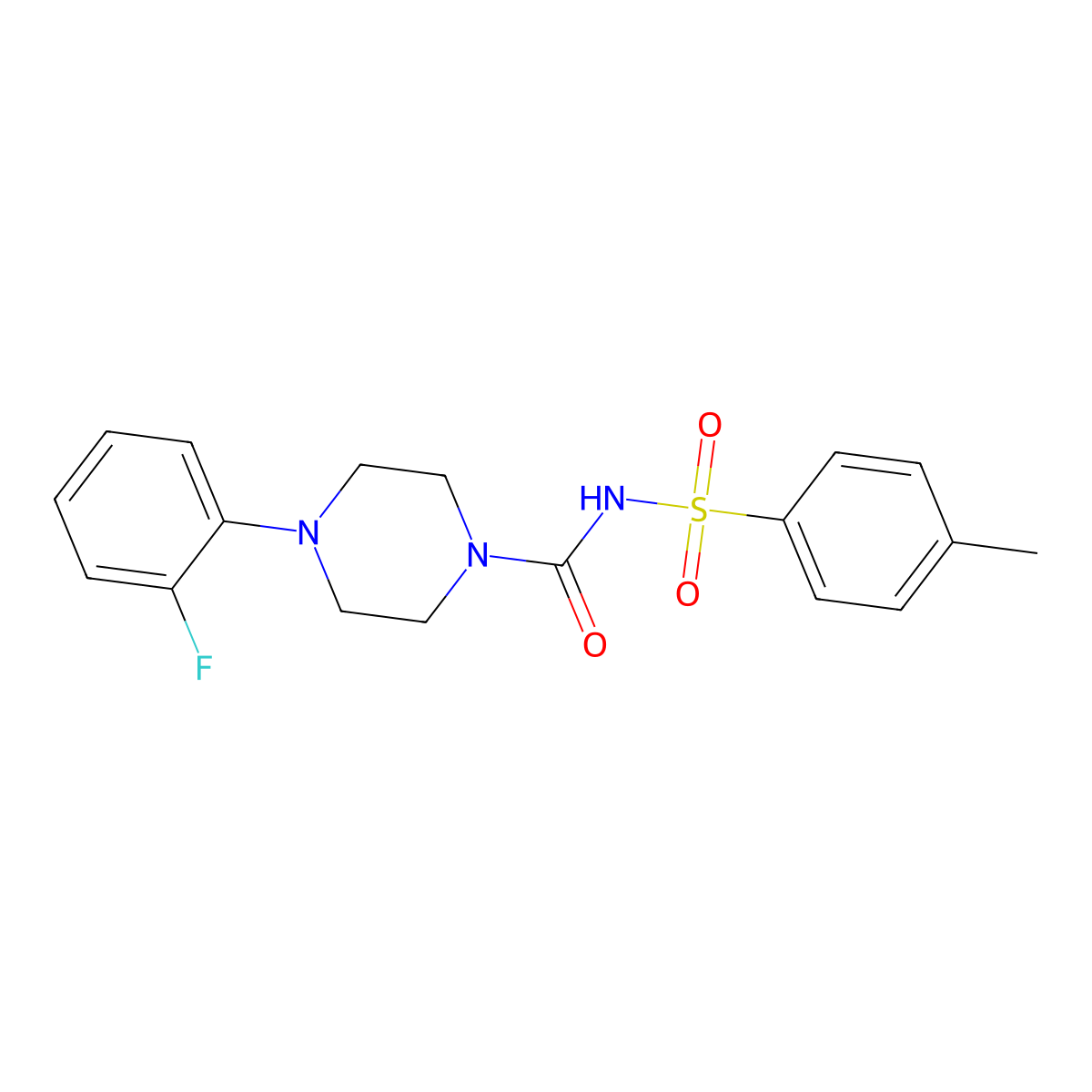 4-(2-fluorophenyl)-N-(4-methylbenzenesulfonyl)piperazine-1-carboxamide molecular structure, CAS 1024279-38-6