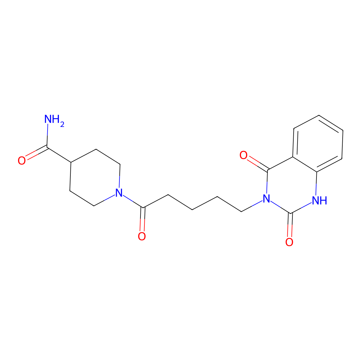 1-[5-(2,4-dioxo-1H-quinazolin-3-yl)pentanoyl]piperidine-4-carboxamide molecular structure, CAS 1024279-48-8