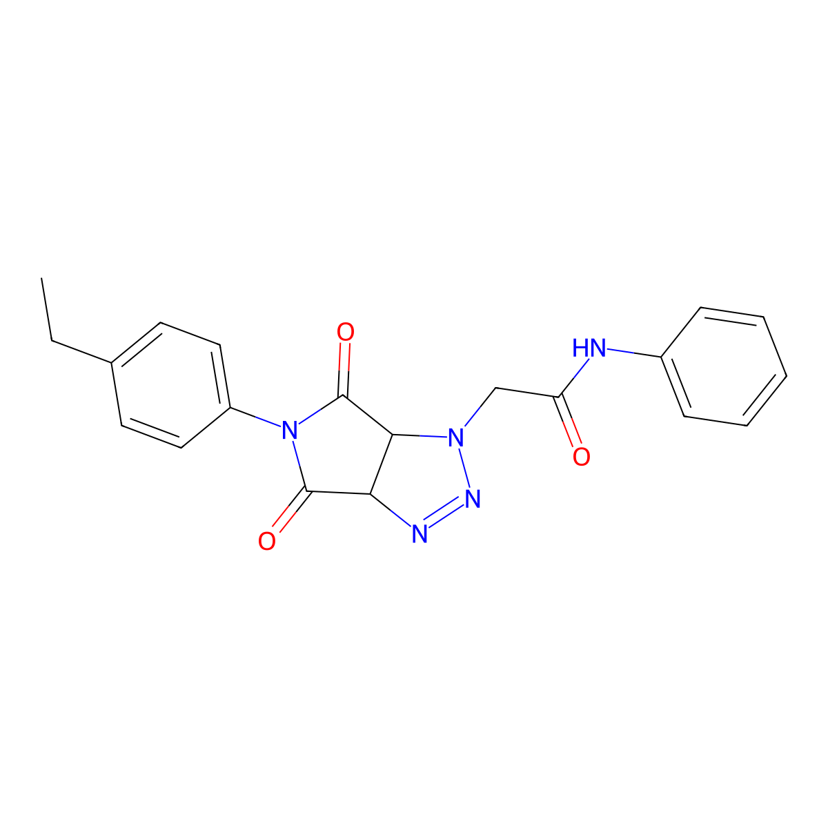 2-[5-(4-ethylphenyl)-4,6-dioxo-4,5,6,6a-tetrahydropyrrolo[3,4-d][1,2,3]triazol-1(3aH)-yl]-N-phenylacetamide molecular structure, CAS 1024285-08-2