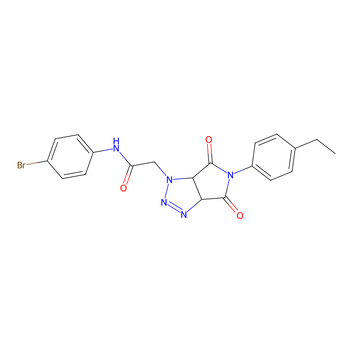 N-(4-bromophenyl)-2-[5-(4-ethylphenyl)-4,6-dioxo-4,5,6,6a-tetrahydropyrrolo[3,4-d][1,2,3]triazol-1(3aH)-yl]acetamide molecular structure, CAS 1024285-60-6