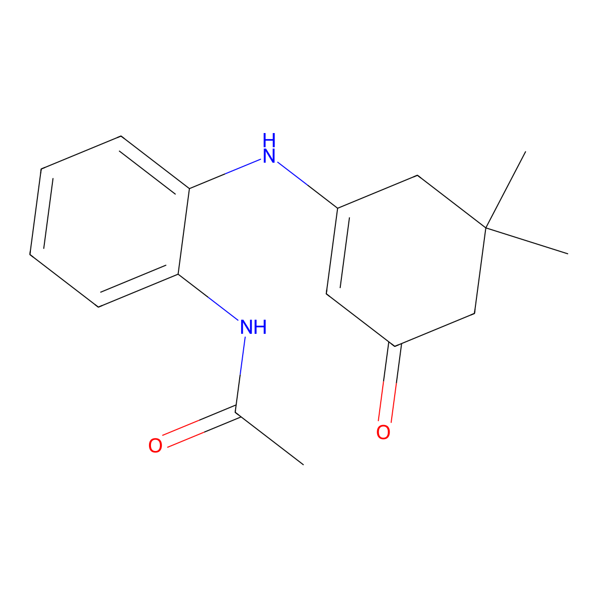 N-(2-((5,5-Dimethyl-3-oxocyclohex-1-enyl)amino)phenyl)ethanamide molecular structure, CAS 1024287-62-4