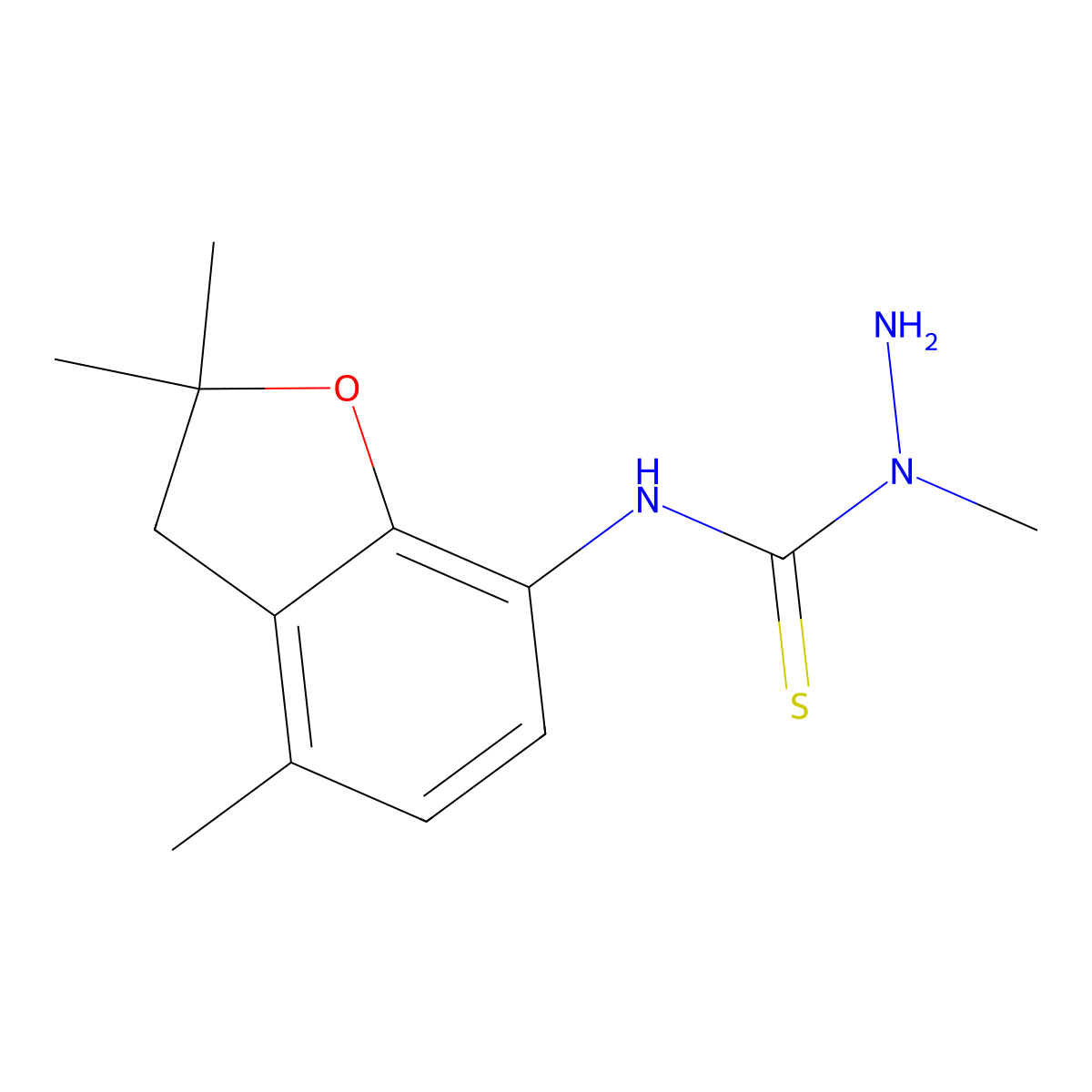 1-amino-1-methyl-3-(2,2,4-trimethyl-3H-1-benzofuran-7-yl)thiourea molecular structure, CAS 1024287-63-5