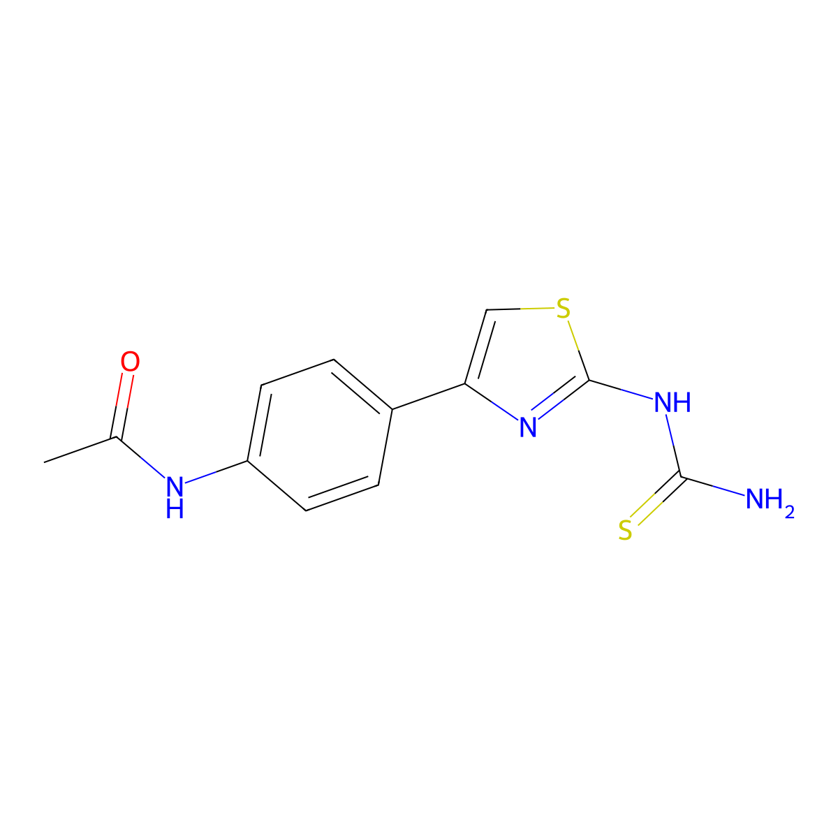 N-(4-(4-((Aminothioxomethyl)amino)-3,5-thiazolyl)phenyl)ethanamide molecular structure, CAS 1024288-27-4