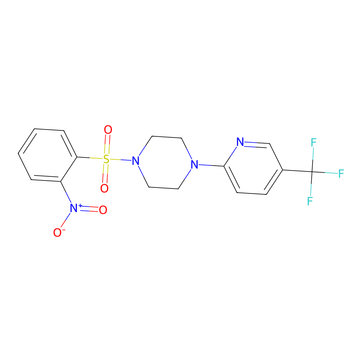 1-(2-Nitrophenyl)sulfonyl-4-[5-(trifluoromethyl)pyridin-2-yl]piperazine molecular structure, CAS 1024289-55-1