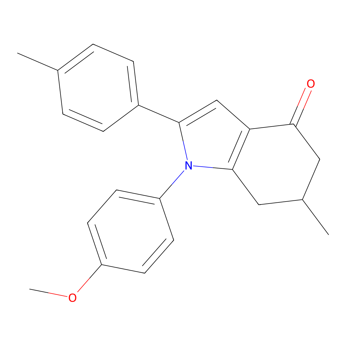 1-(4-Methoxyphenyl)-6-methyl-2-(4-methylphenyl)-5,6,7-trihydroindol-4-one molecular structure, CAS 1024297-66-2