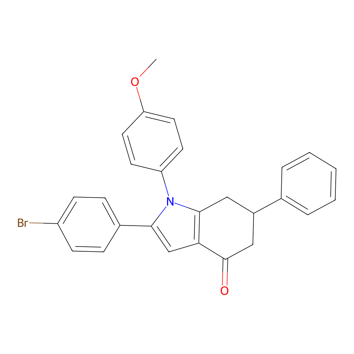 2-(4-Bromophenyl)-1-(4-methoxyphenyl)-6-phenyl-5,6,7-trihydroindol-4-one molecular structure, CAS 1024302-06-4