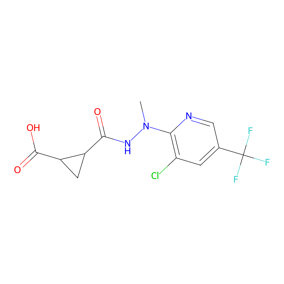 2-{N'-[3-chloro-5-(trifluoromethyl)pyridin-2-yl]-N'-methylhydrazinecarbonyl}cyclopropane-1-carboxylic acid molecular structure, CAS 1024308-67-5
