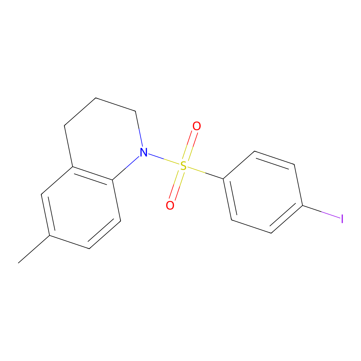 1-(4-iodophenyl)sulfonyl-6-methyl-3,4-dihydro-2H-quinoline molecular structure, CAS 1024308-69-7