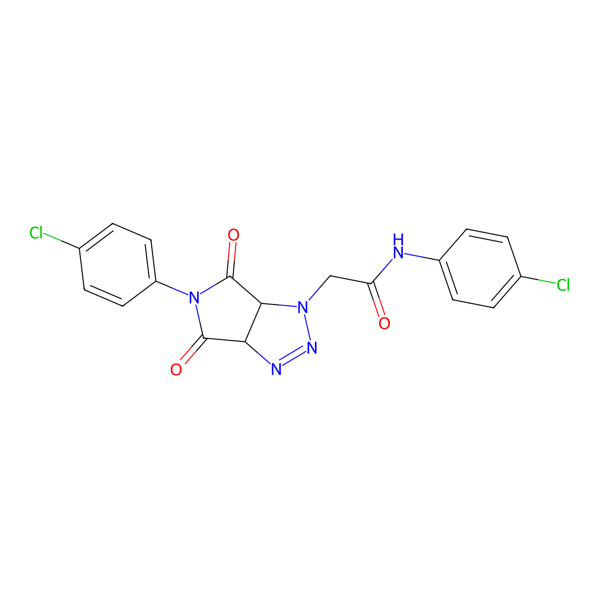 N-(4-chlorophenyl)-2-[5-(4-chlorophenyl)-4,6-dioxo-4,5,6,6a-tetrahydropyrrolo[3,4-d][1,2,3]triazol-1(3aH)-yl]acetamide molecular structure, CAS 1024310-96-0