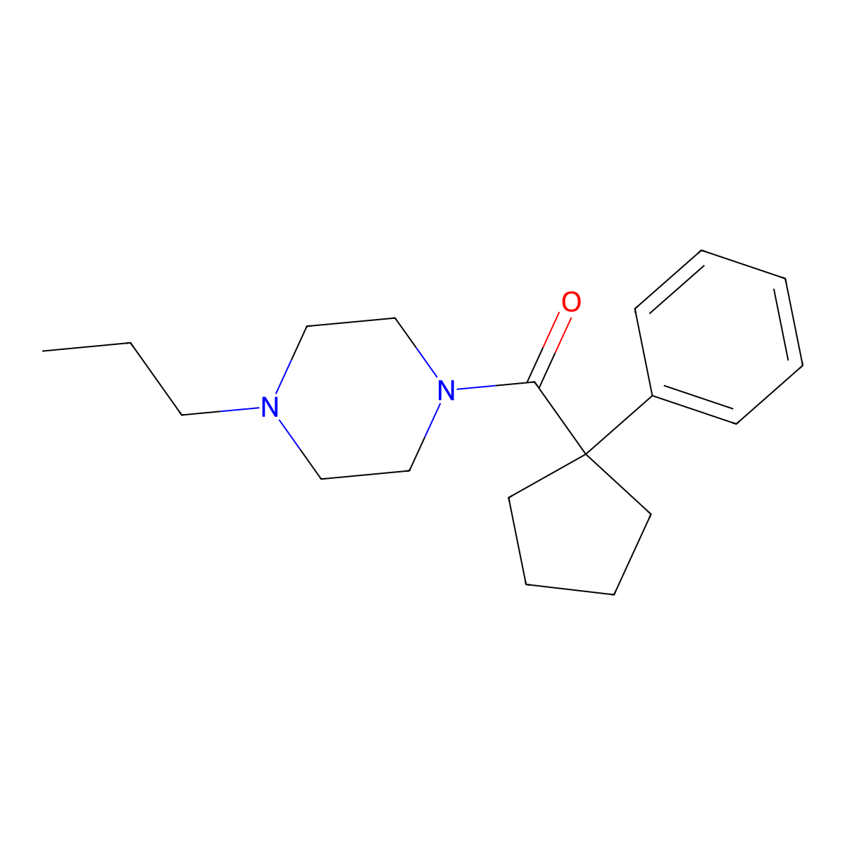 Phenylcyclopentyl 4-propylpiperazinyl ketone molecular structure, CAS 1024313-83-4