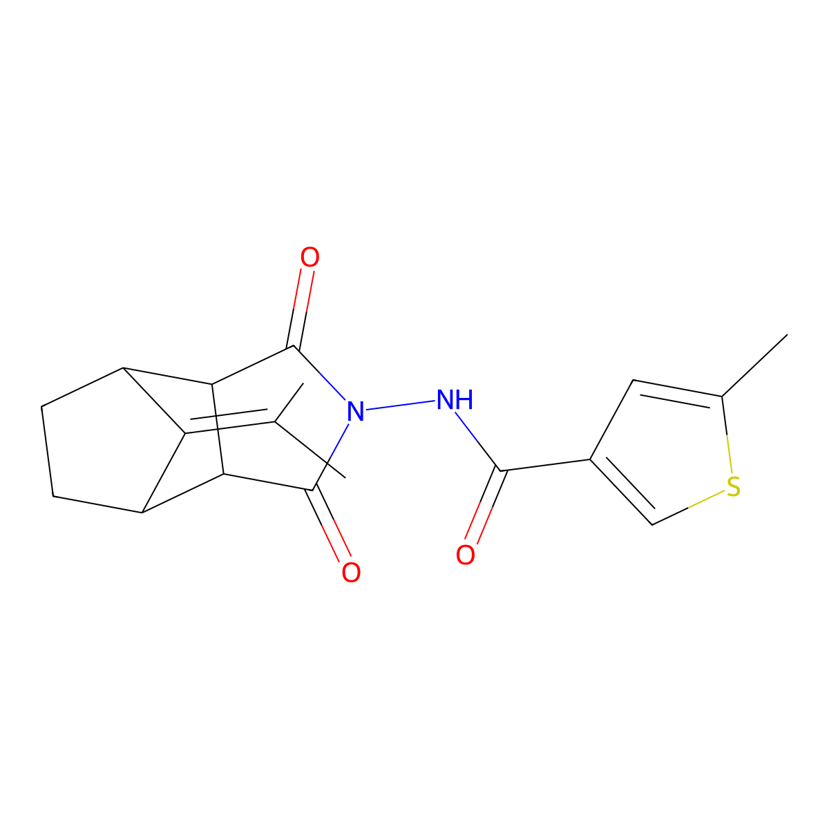 N-[1,3-dioxo-8-(propan-2-ylidene)octahydro-2H-4,7-methanoisoindol-2-yl]-5-methylthiophene-3-carboxamide molecular structure, CAS 1024315-95-4