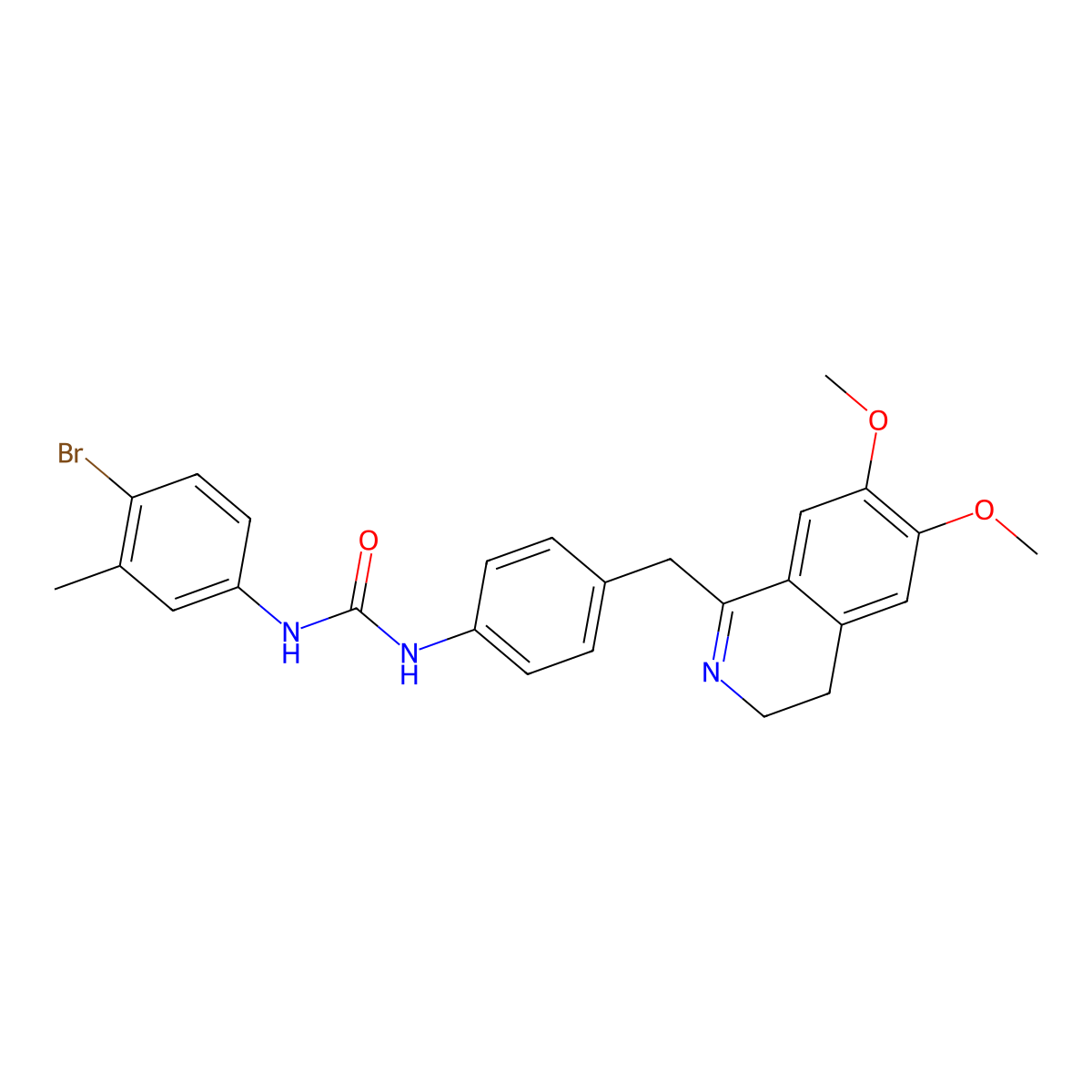 1-(4-((6,7-Dimethoxy(3,4-dihydroisoquinolyl))methyl)phenyl)-3-(4-bromo-3-methylphenyl)urea molecular structure, CAS 1024316-41-3