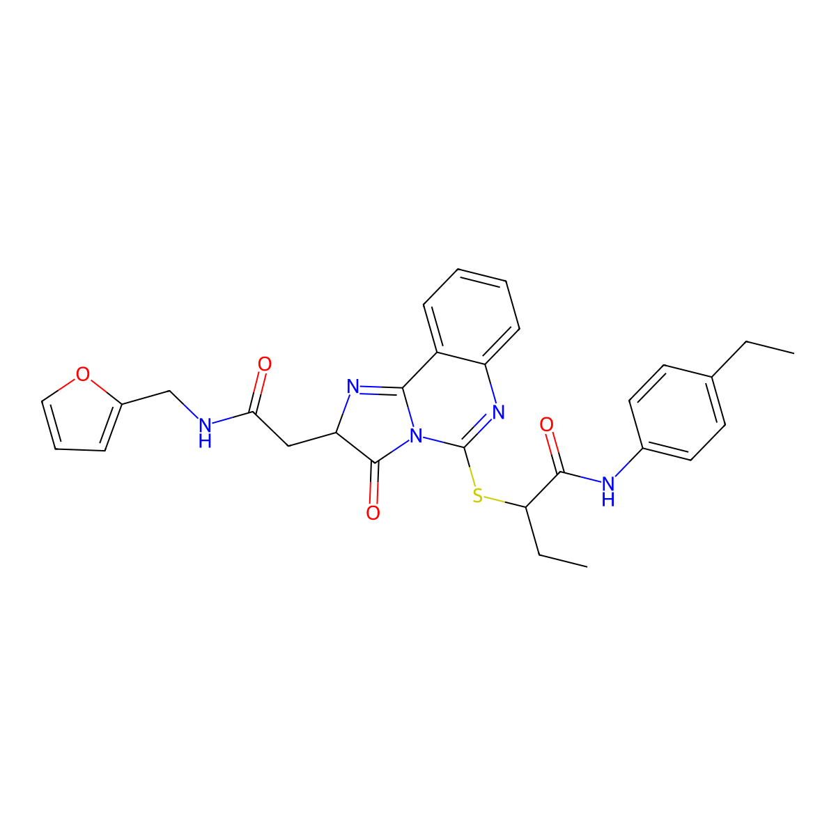 N-(4-ethylphenyl)-2-[[2-[2-(furan-2-ylmethylamino)-2-oxoethyl]-3-oxo-2H-imidazo[1,2-c]quinazolin-5-yl]sulfanyl]butanamide molecular structure, CAS 1024317-71-2