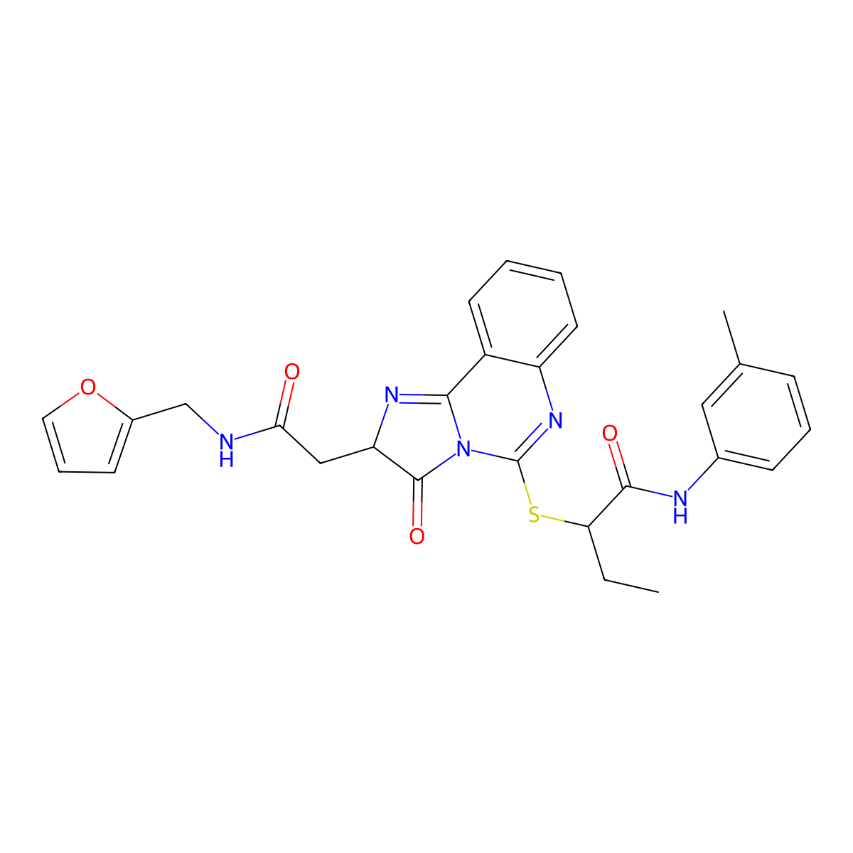 2-[[2-[2-(furan-2-ylmethylamino)-2-oxoethyl]-3-oxo-2H-imidazo[1,2-c]quinazolin-5-yl]sulfanyl]-N-(3-methylphenyl)butanamide molecular structure, CAS 1024317-72-3