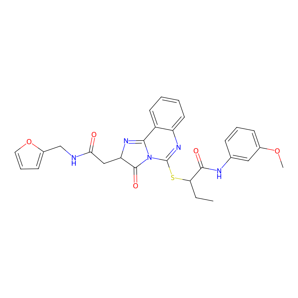 2-[[2-[2-(furan-2-ylmethylamino)-2-oxoethyl]-3-oxo-2H-imidazo[1,2-c]quinazolin-5-yl]sulfanyl]-N-(3-methoxyphenyl)butanamide molecular structure, CAS 1024317-73-4