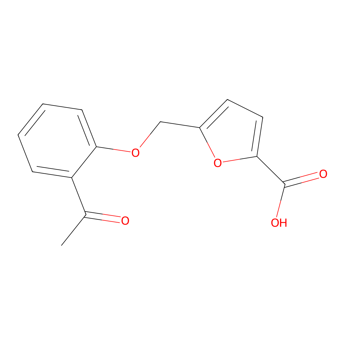 5-[(2-Acetylphenoxy)methyl]-2-furoic acid molecular structure, CAS 1024322-96-0