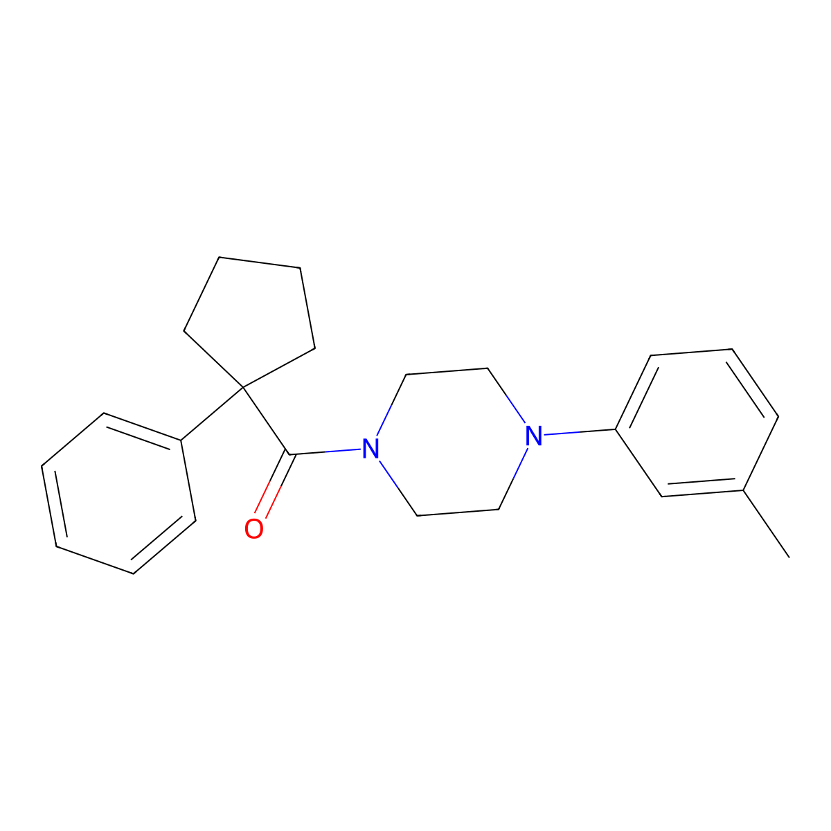4-(3-Methylphenyl)piperazinyl phenylcyclopentyl ketone molecular structure, CAS 1024329-02-9
