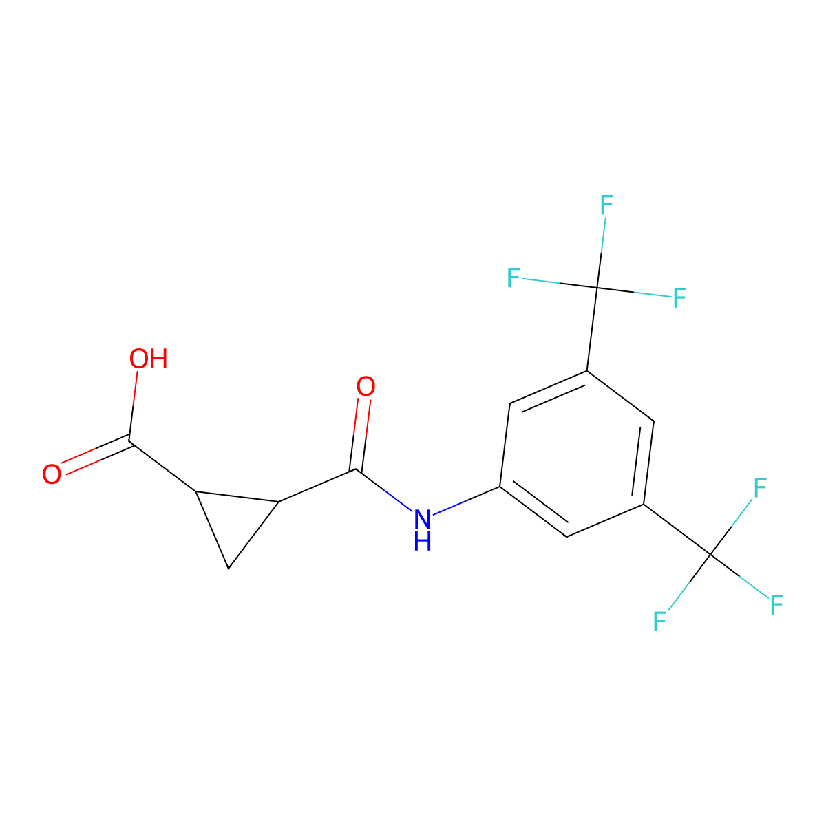 2-{[3,5-Bis(trifluoromethyl)phenyl]carbamoyl}cyclopropane-1-carboxylic acid molecular structure, CAS 1024329-33-6