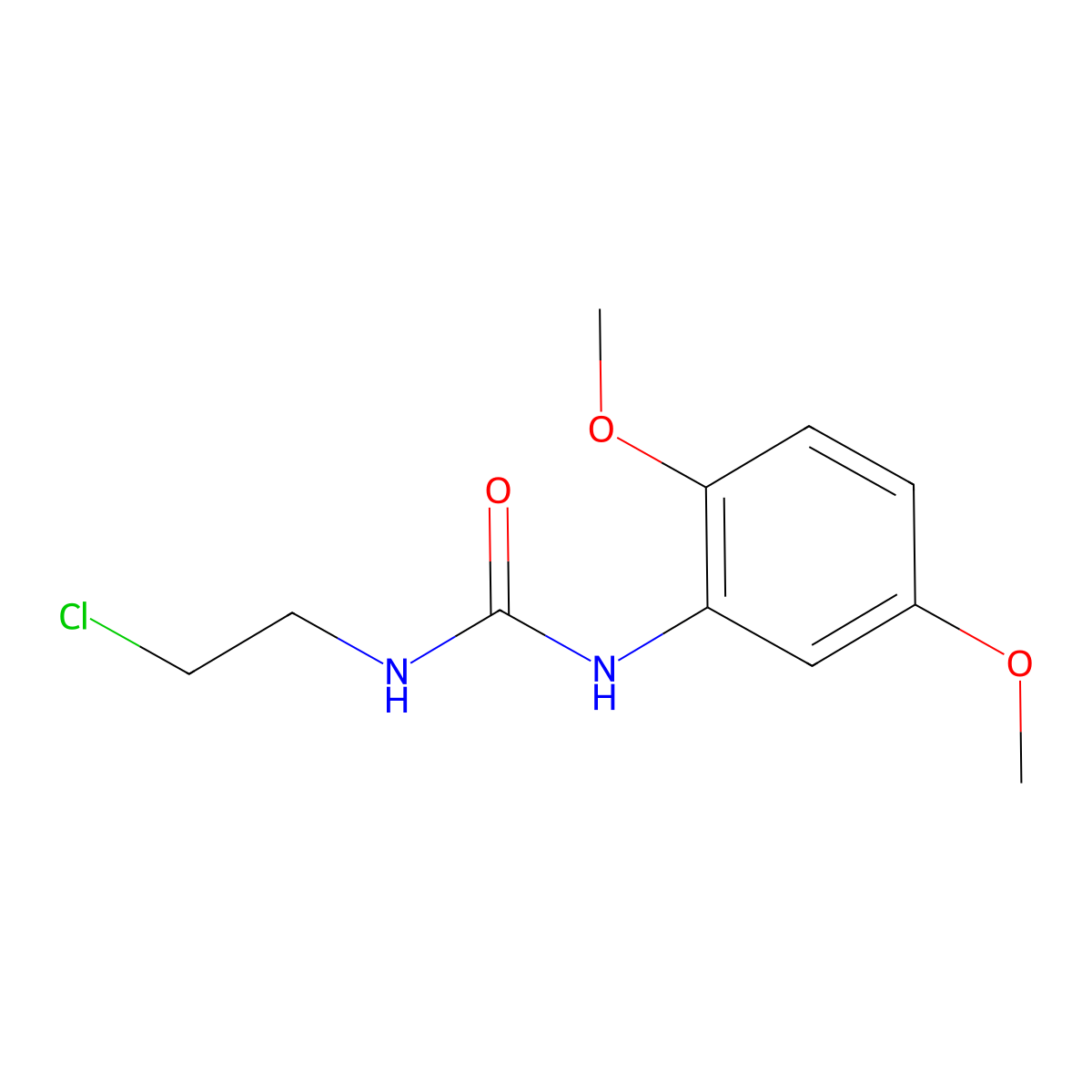 Urea, 1-(2-chloroethyl)-3-(2,5-dimethoxyphenyl)- molecular structure, CAS 102433-39-6