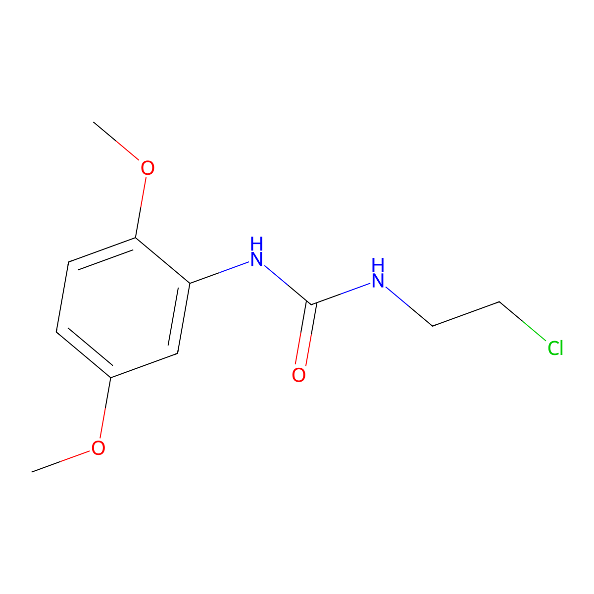 Urea, 1-(2-chloroethyl)-3-(2,5-dimethoxyphenyl)- molecular structure, CAS 102433-39-6