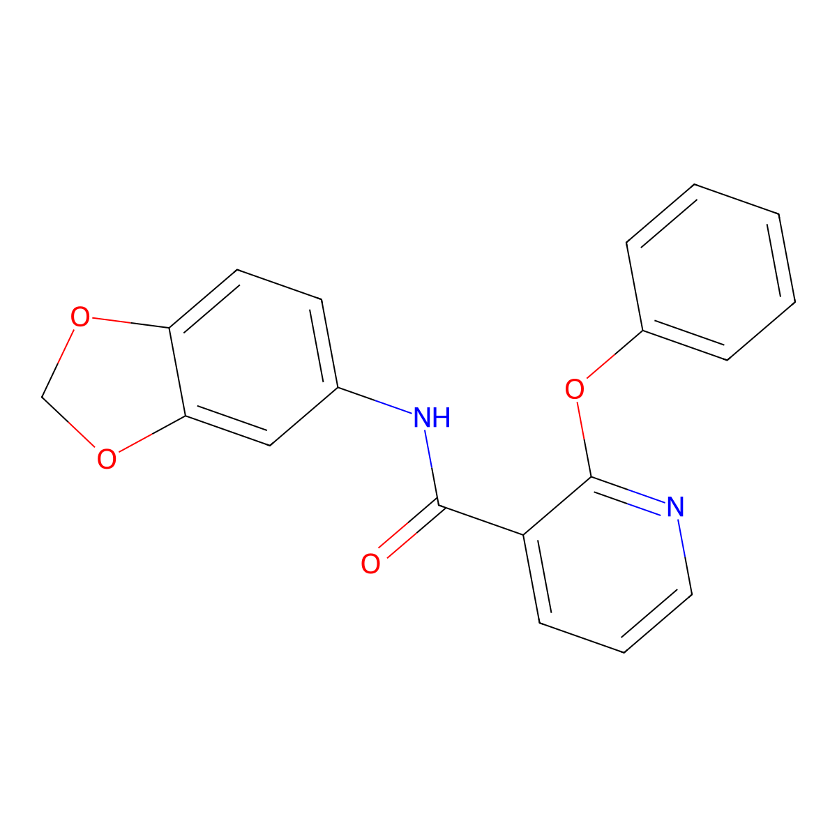N-(1,3-benzodioxol-5-yl)-2-phenoxypyridine-3-carboxamide molecular structure, CAS 1024330-00-4