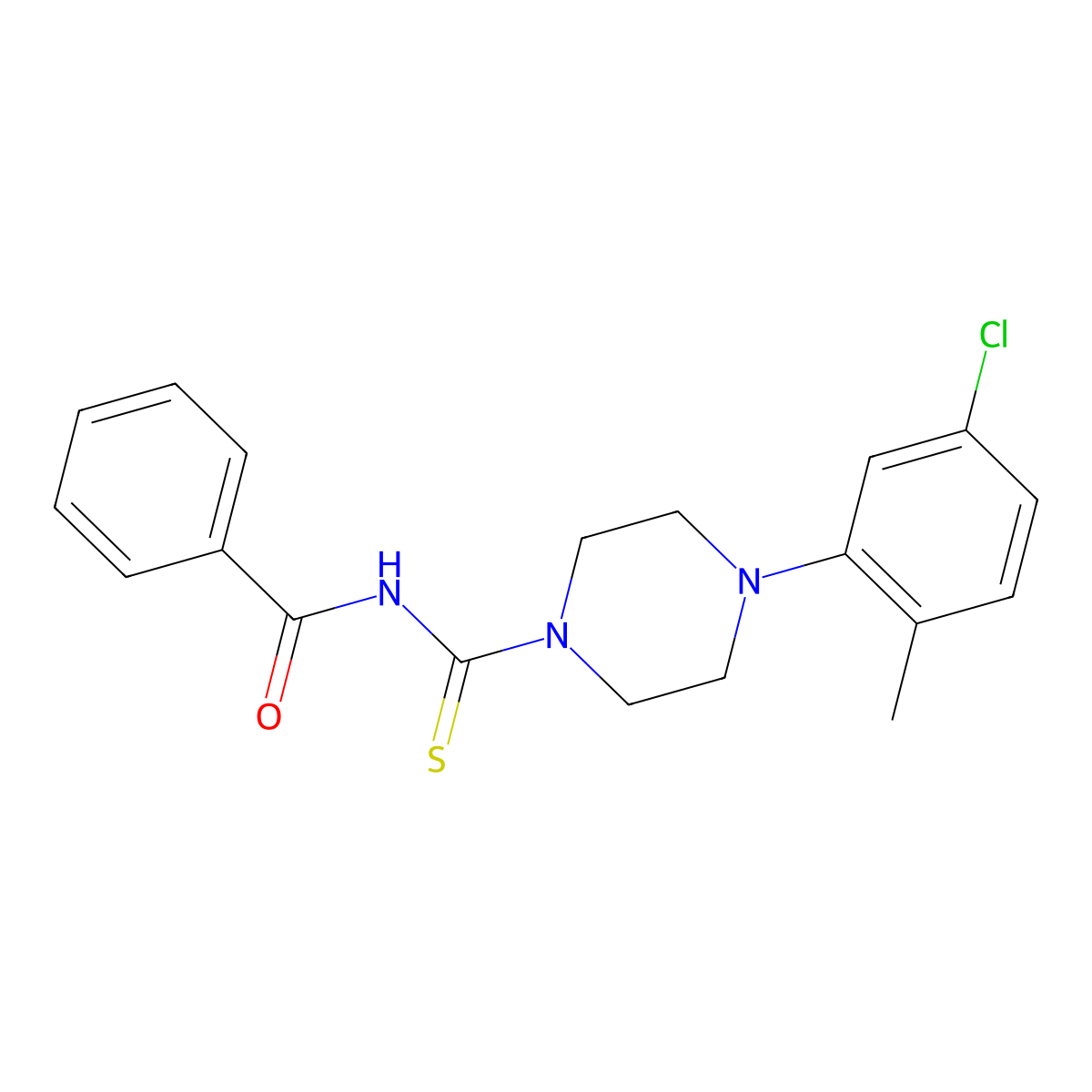 N-((4-(5-Chloro-2-methylphenyl)piperazinyl)thioxomethyl)benzamide molecular structure, CAS 1024333-96-7