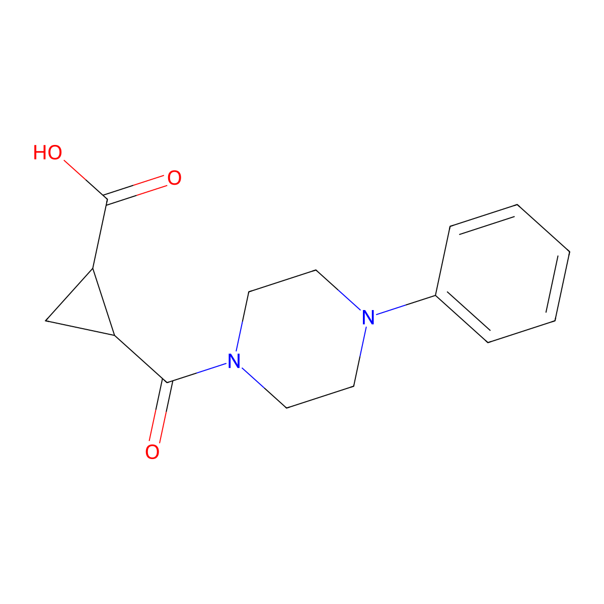 2-(4-phenylpiperazine-1-carbonyl)cyclopropane-1-carboxylic Acid molecular structure, CAS 1024335-27-0