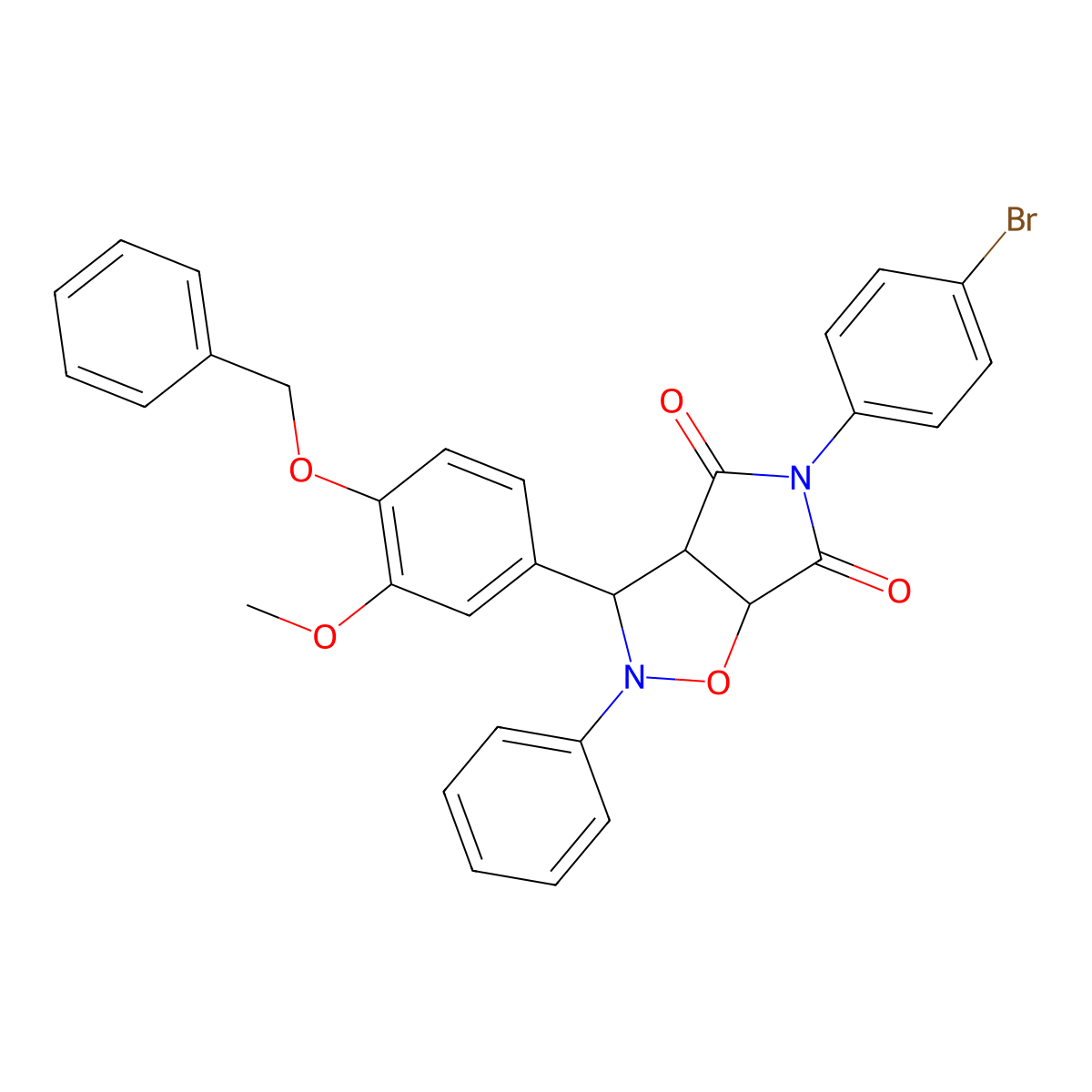 3-[4-(benzyloxy)-3-methoxyphenyl]-5-(4-bromophenyl)-2-phenyldihydro-2H-pyrrolo[3,4-d][1,2]oxazole-4,6(3H,5H)-dione molecular structure, CAS 1024335-48-5
