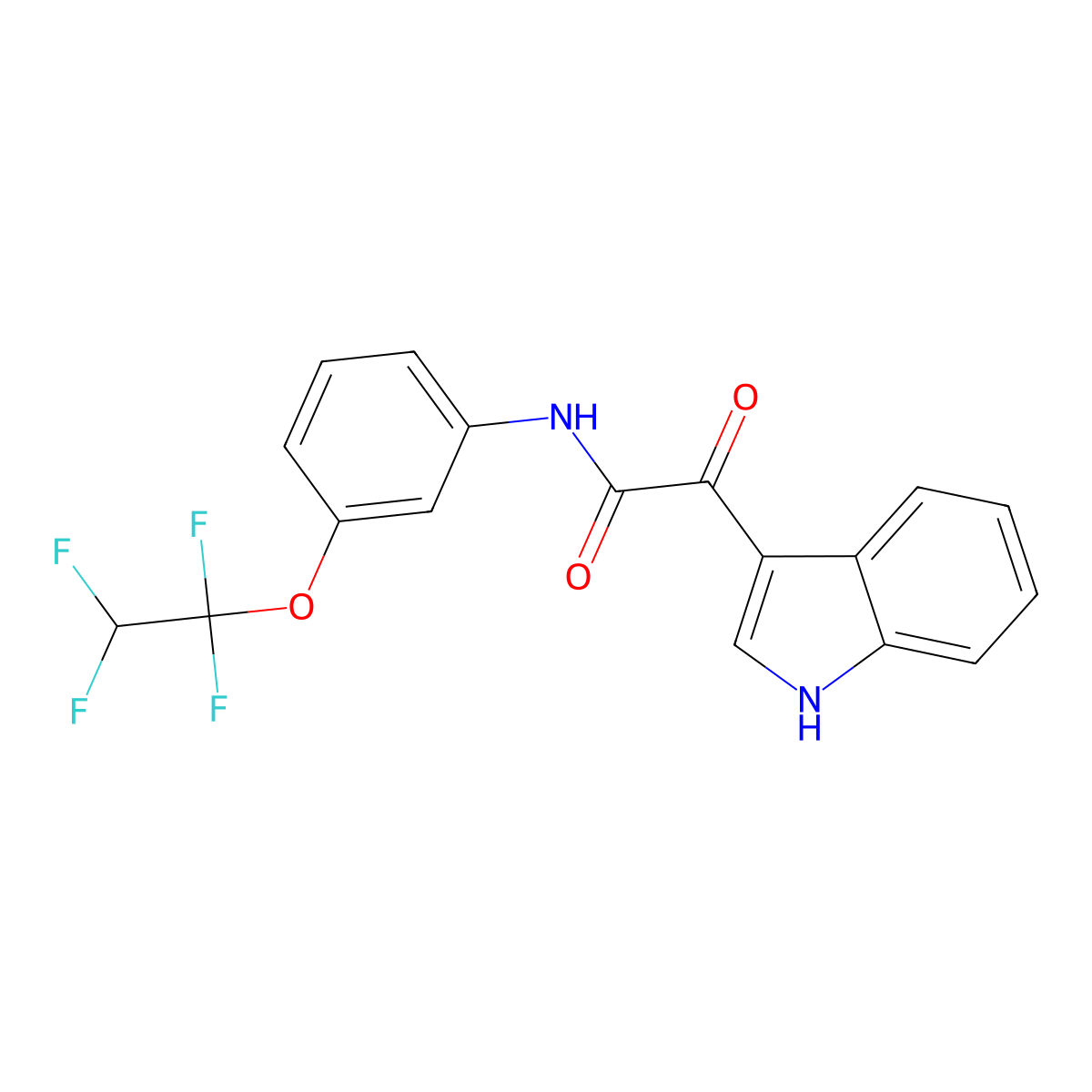 2-(1H-indol-3-yl)-2-oxo-N-[3-(1,1,2,2-tetrafluoroethoxy)phenyl]acetamide molecular structure, CAS 1024338-95-1