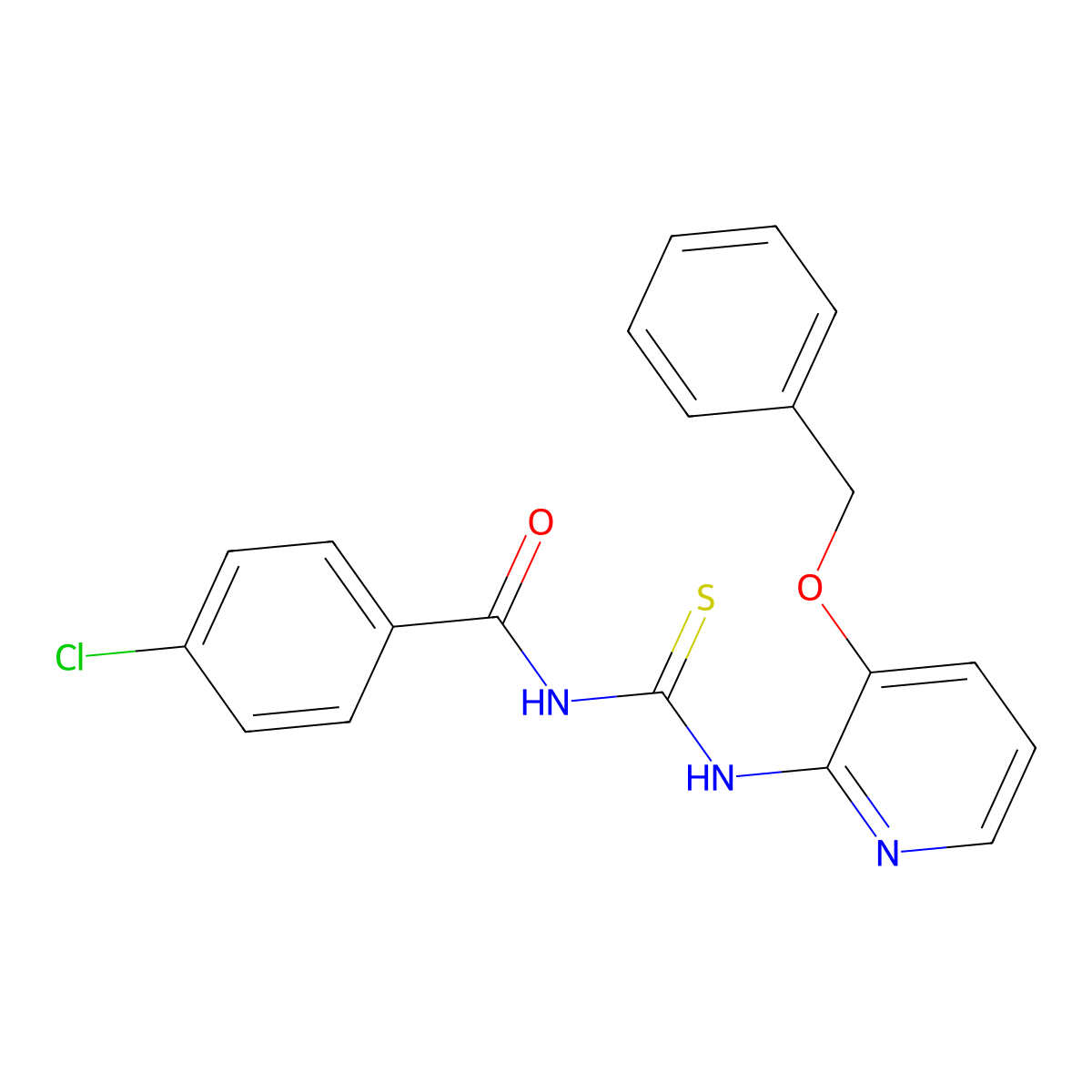N-[3-(benzyloxy)-2-pyridinyl]-N'-(4-chlorobenzoyl)thiourea molecular structure, CAS 1024338-96-2