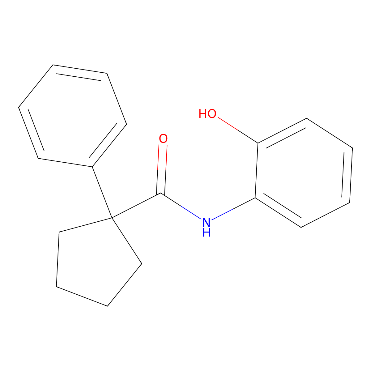 N-(2-hydroxyphenyl)-1-phenylcyclopentane-1-carboxamide molecular structure, CAS 1024338-98-4